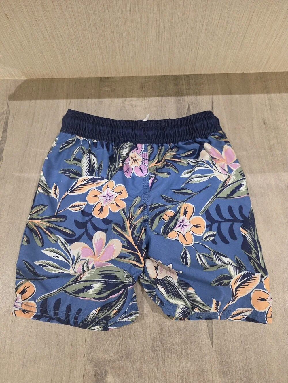 OshKosh B'gosh Navy Floral Swim Shorts with Drawstring